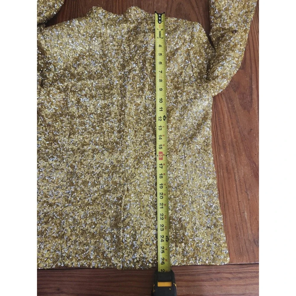 Zadig & Voltaire NWOT Med Very‎ Sequins Gold Blazer Silk Cotton New Years Rock
